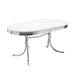 Retro - Oval Wood Top Dining Table - White And Chrome - Simple Home Plus