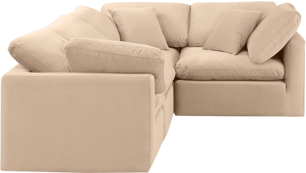 Indulge - Velvet 4 Piece Modular Corner Sectional - Simple Home Plus