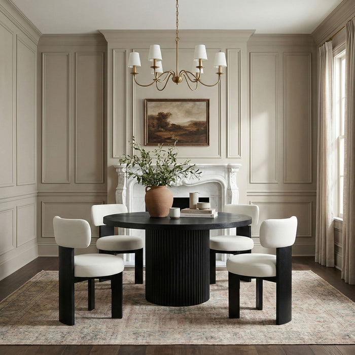 Atelier - Vegan Leather Upholstered Dining Chair (Set of 2) - Black Frame - Simple Home Plus