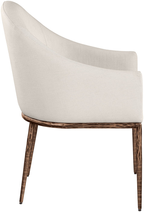 Ferro - Upholstered Dining Arm Chair With Brushed Bronze Legs - Simple Home Plus