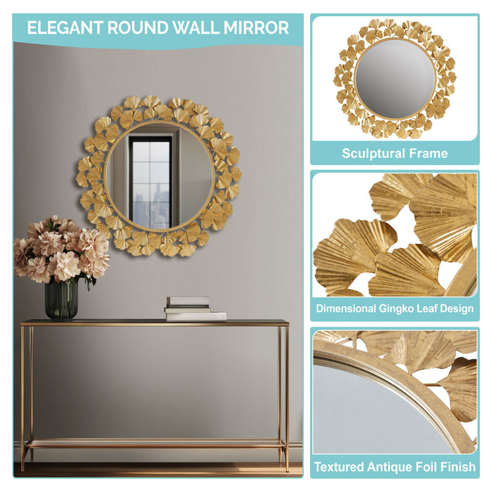Eden - Foil Ginkgo Mirror - Gold - Simple Home Plus