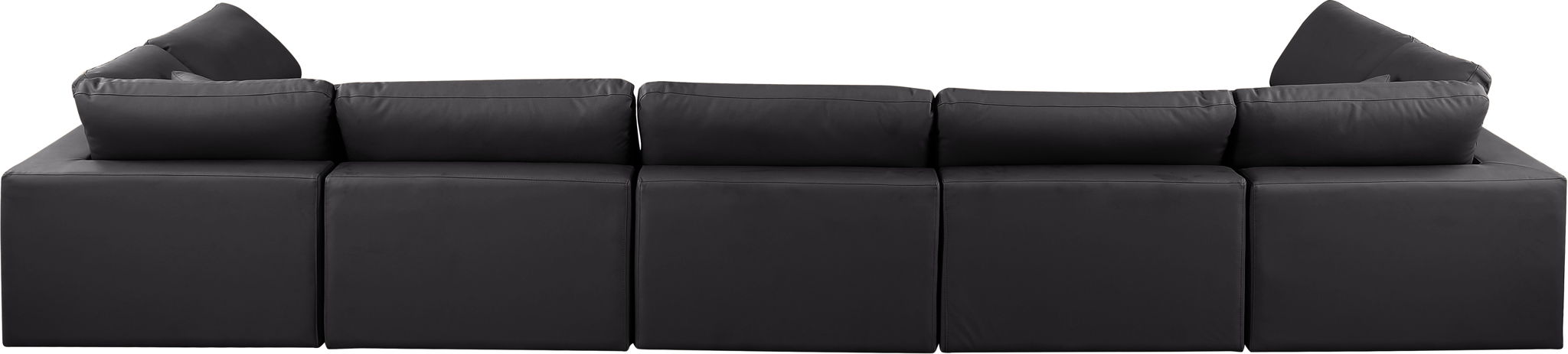 Comfy - 7 Piece Faux Leather Modular Armless Sectional - Simple Home Plus