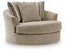 Linenhause - Oversized Swivel Accent Chair - Dune - Simple Home Plus