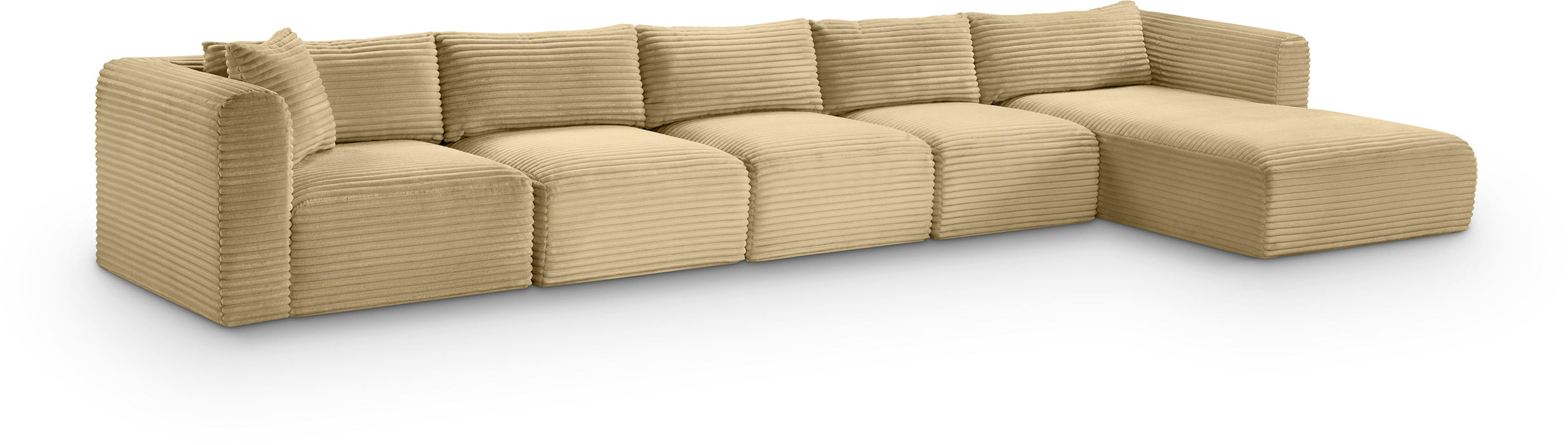 Shaggy - 5 Piece Modular Sectional With Chaise - Simple Home Plus
