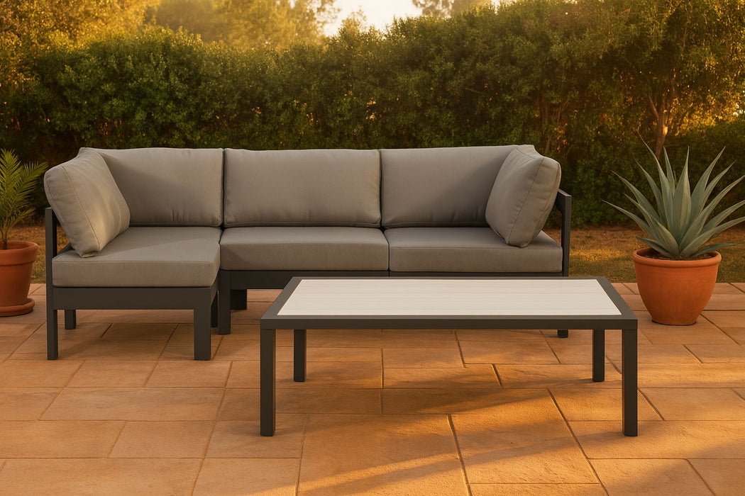 Nizuc - Outdoor Patio 4 Piece Modular Sectional With Gray Frame - Simple Home Plus