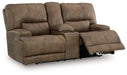 Beckley Place - Earth - Power Reclining Loveseat With Console / Adjustable Headrest - Simple Home Plus