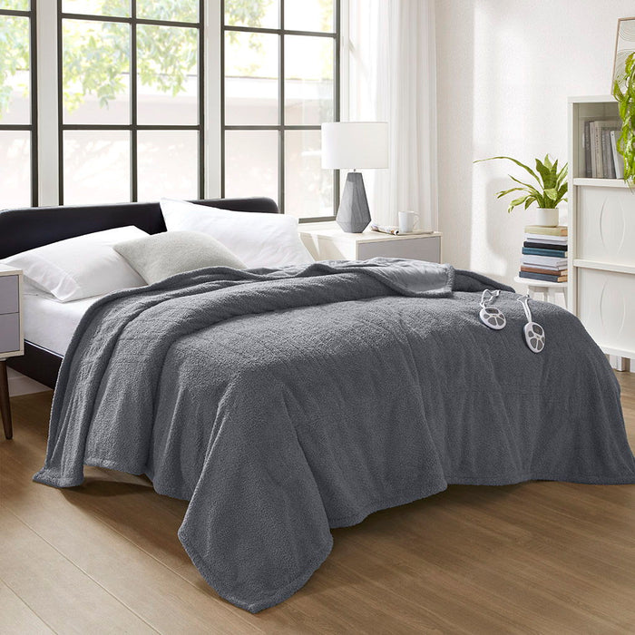 Dream Soft Heated - Full Blanket - Gray - Simple Home Plus