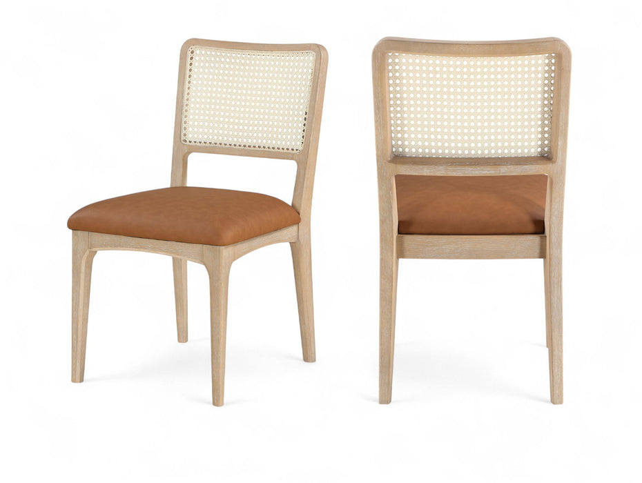 Atrium - Upholstered Seat Dining Chair With Brushed Natural Base (Set of 2) - Simple Home Plus