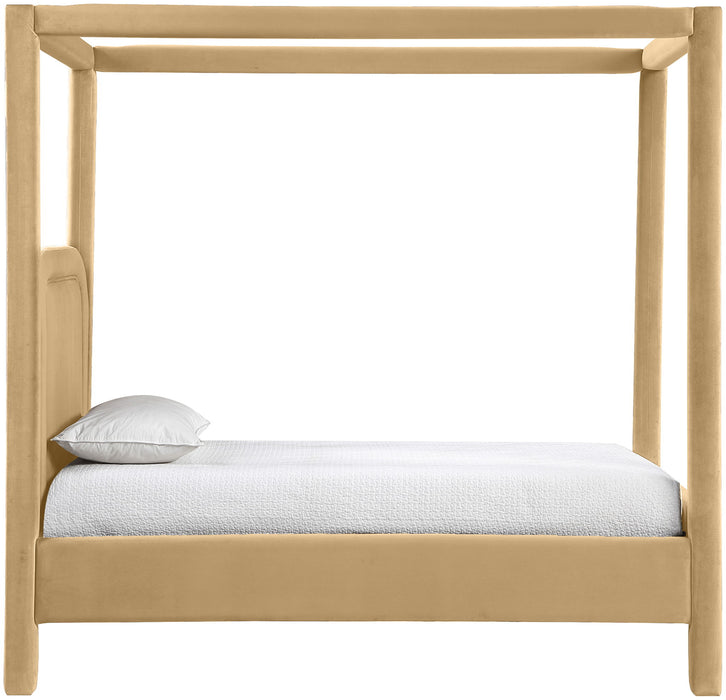 Salina - Velvet Upholstered Bed - Simple Home Plus