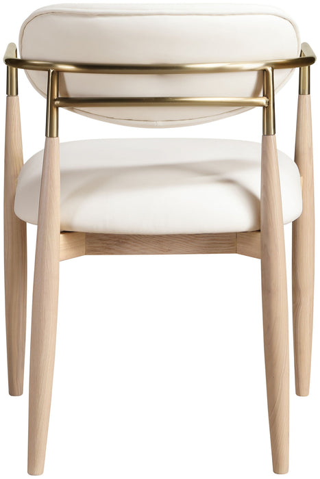 Riccio - Dining Arm Chair (Set of 2) - Natural And Gold Frame - Simple Home Plus