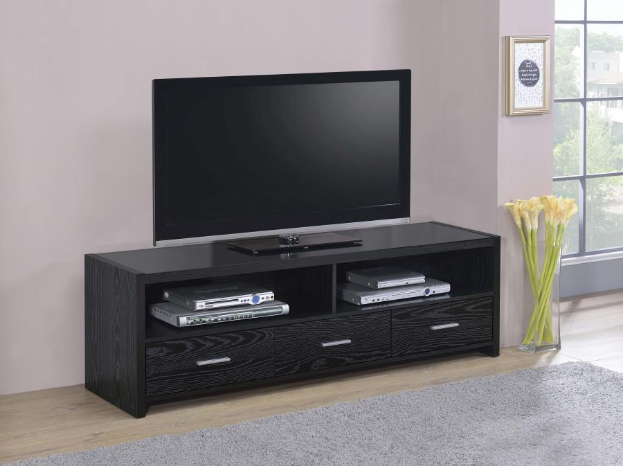 Alton - 3-drawer Black Oak TV Console - Simple Home Plus