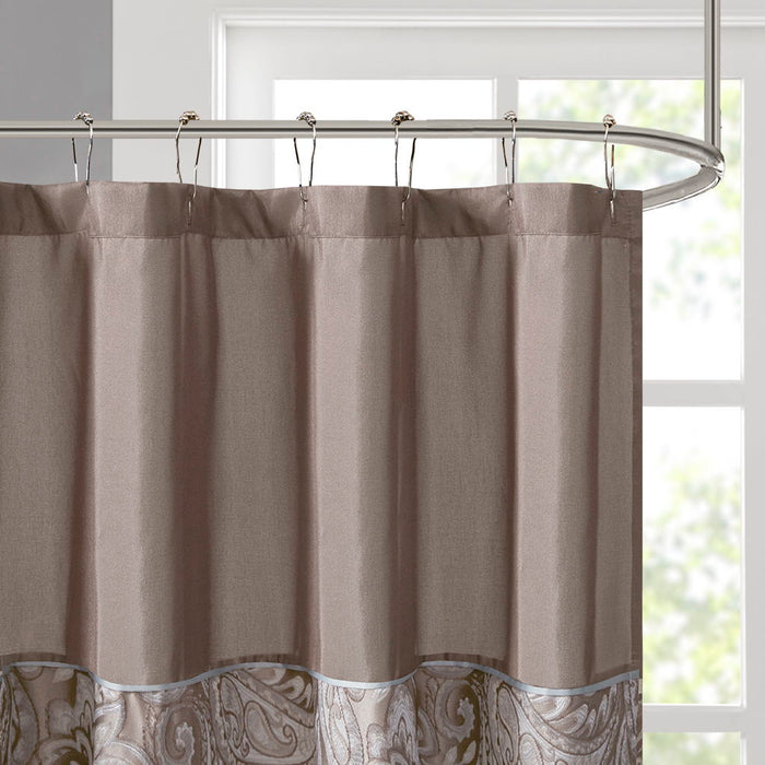 Aubrey - Shower Curtain - Blue / Brown - Simple Home Plus