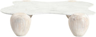 Liona - Marble And Acacia Wood Coffee Table - Simple Home Plus