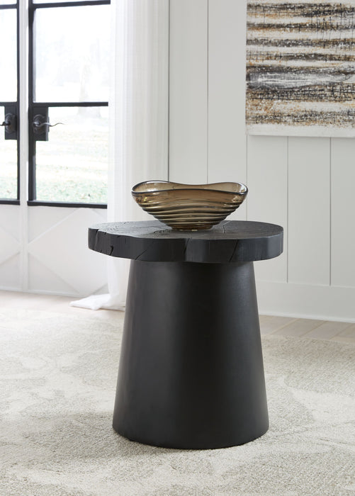 Wimbell - Black - Round End Table - Simple Home Plus