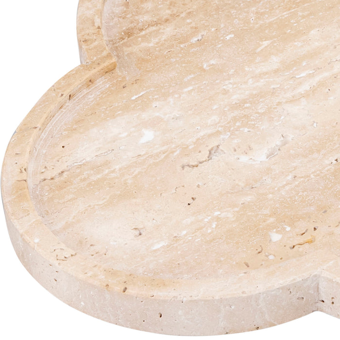 Rimini - Travertine Clover Shaped Tray - Natural - Simple Home Plus