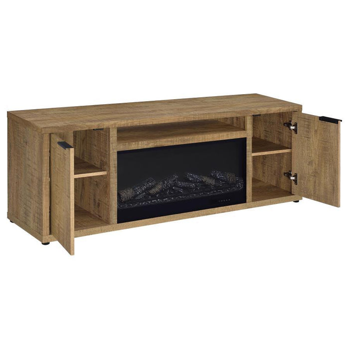 Fuller - 60" 2-Door TV Stand Fireplace Media Console - Mango - Simple Home Plus