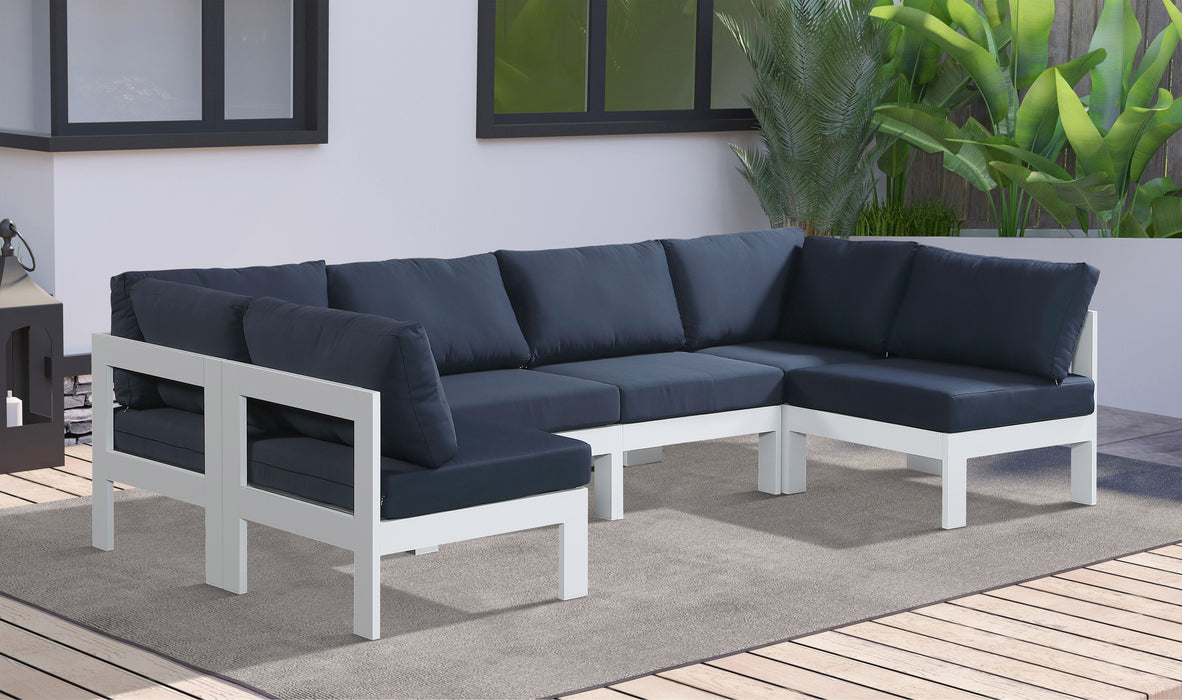 Nizuc - Outdoor Patio 6 Piece Modular Sectional With White Frame - Simple Home Plus