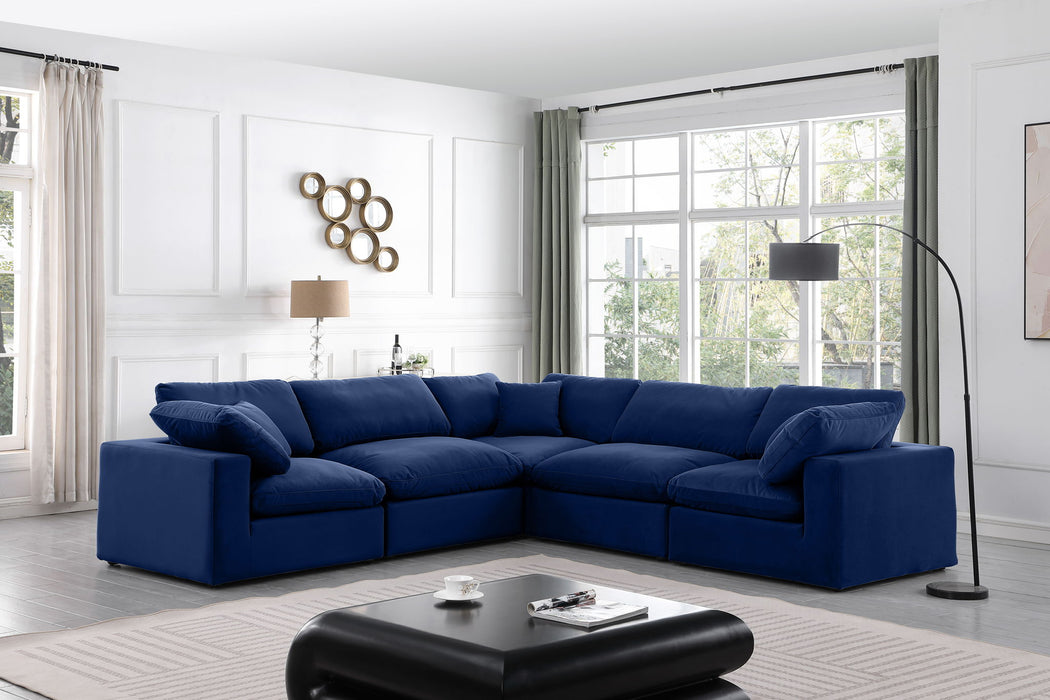 Comfy - 5 Piece Velvet Modular Corner Sectional - Simple Home Plus
