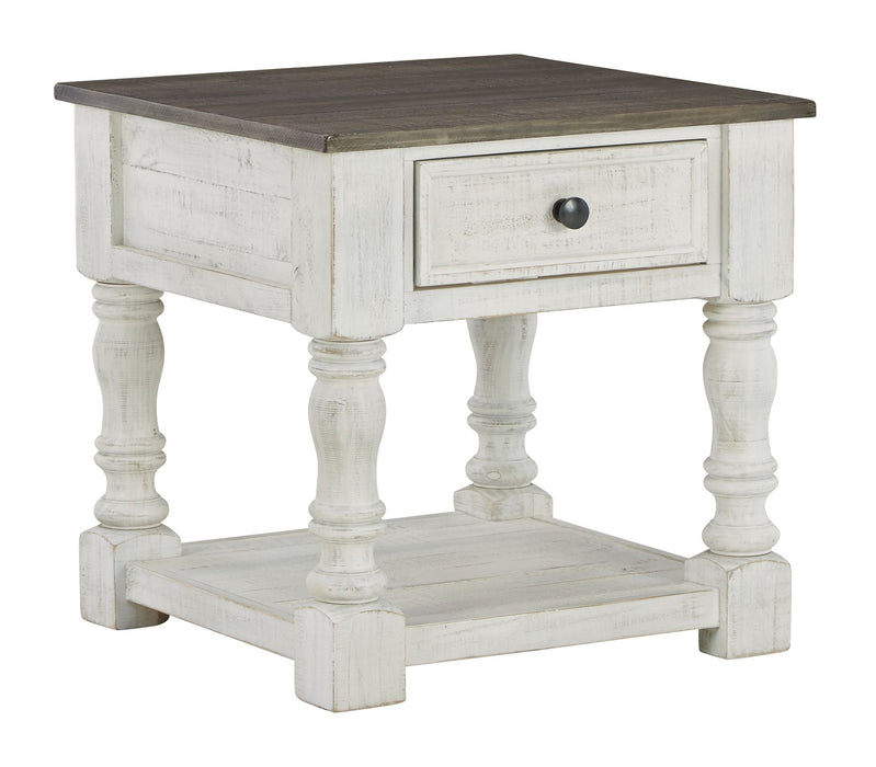 Havalance - White / Gray - Square End Table - Simple Home Plus