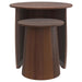 Yency - 2 Piece Round - Mango Wood Nesting Table Set - Dark Brown - Simple Home Plus