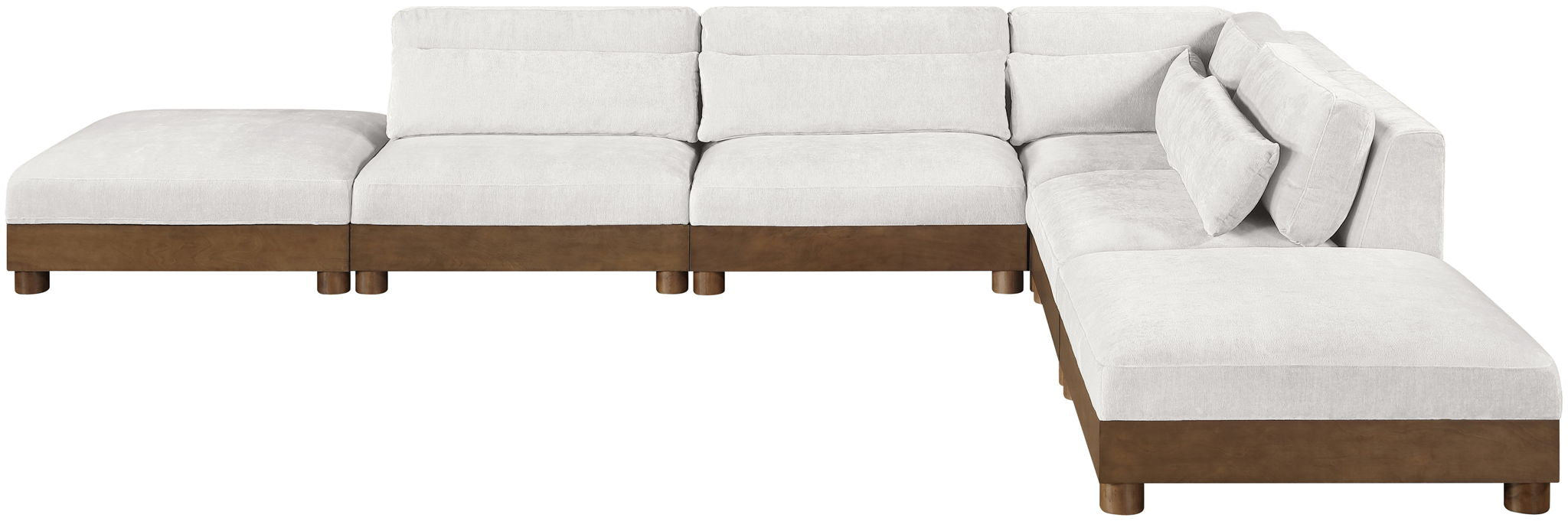 Turin - Chenille Fabric Upholstered Modular Sectional - Cream - Simple Home Plus