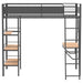 Campus - 3-Shelf Metal Twin Workstation Loft Bed - Simple Home Plus