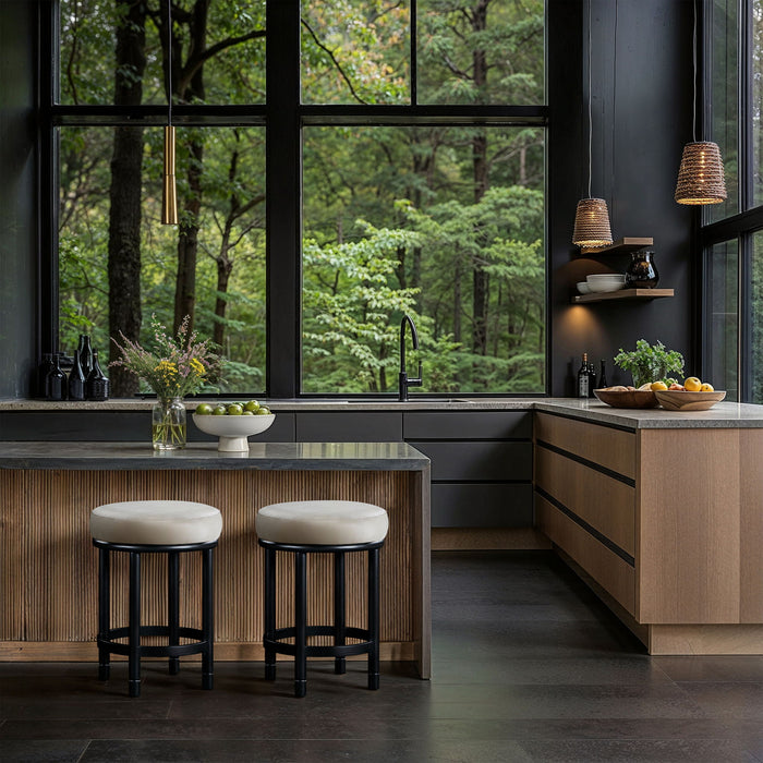 Monette - Counter Stool With Black Base - Simple Home Plus
