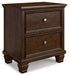 Danabrin - Brown - Two Drawer Nightstand - Simple Home Plus