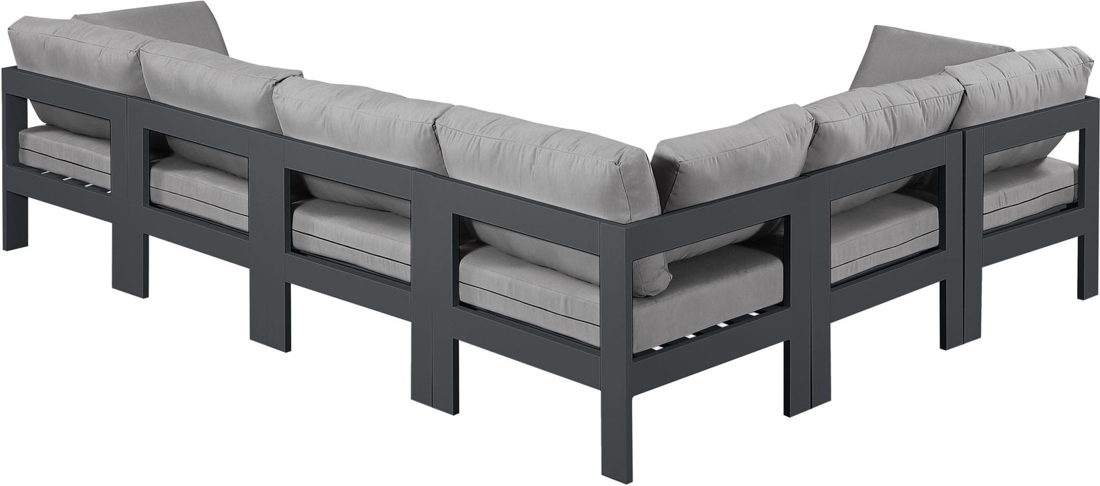 Nizuc - Outdoor Patio 6 Piece Modular Sectional With Gray Frame - Simple Home Plus