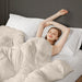 Stay Puffed - Overfilled Down Alternative Comforter - Tan - Simple Home Plus