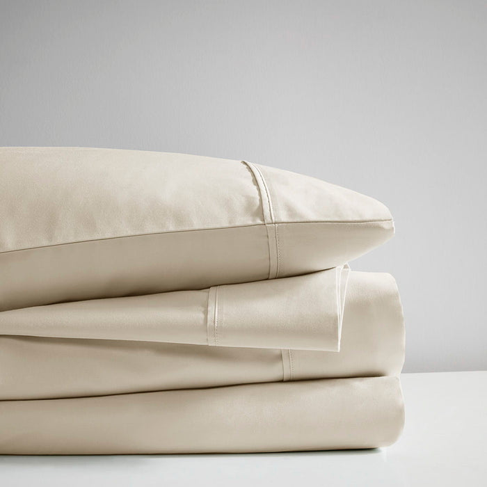 300 Thread Count Organic Cotton - Queen Deep Pocket Sheet Set - Taupe - Simple Home Plus