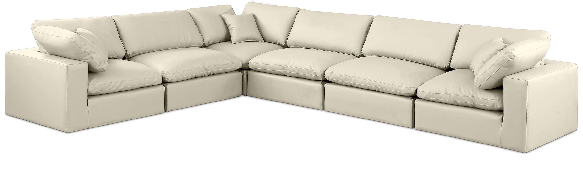 Comfy - 6 Piece Faux Leather Modular Corner Sectional - Simple Home Plus