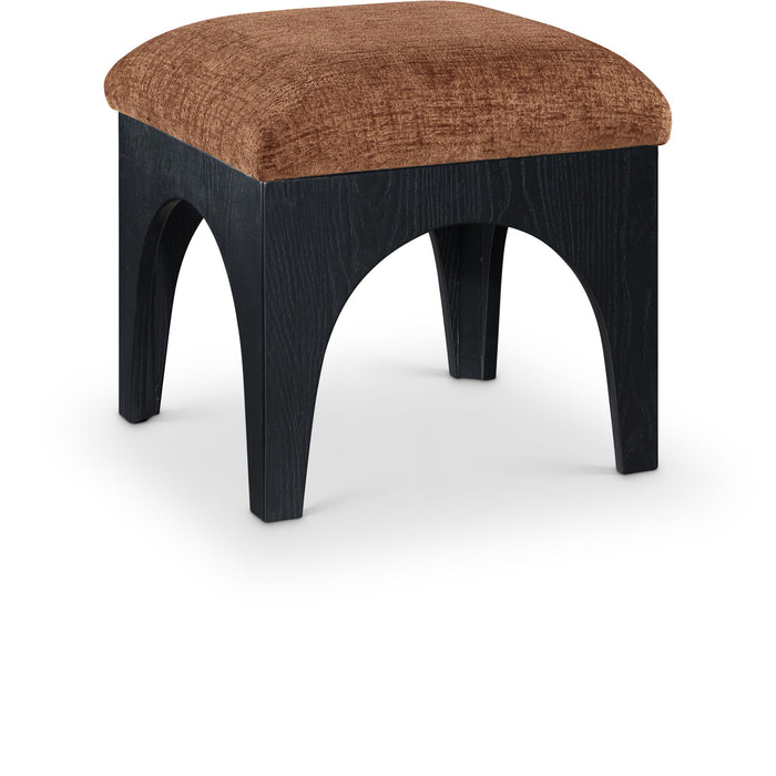 Lawson - Chenille Fabric Ottoman - Black Base - Simple Home Plus