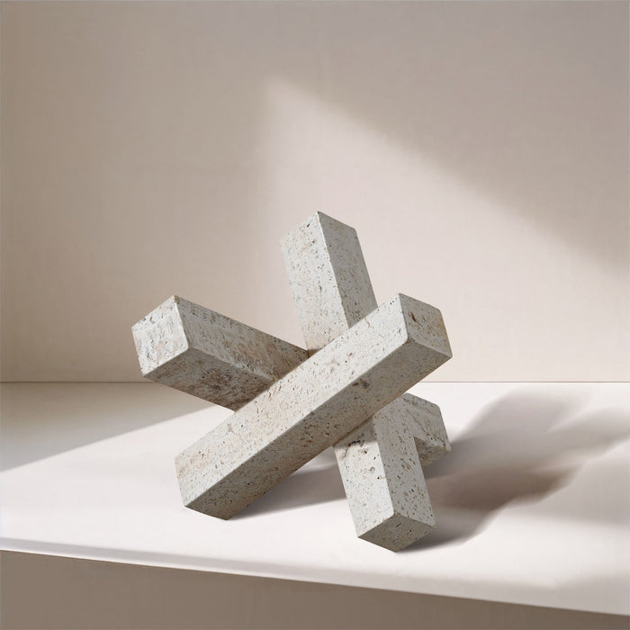 Stix - Travertine Decorative Object - Natural - Simple Home Plus