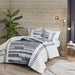 Serena - King 3 Piece Printed Comforter Set With Trims - Navy - Simple Home Plus