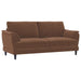 Selma - Velvet Upholstered Crescent Arm Sofa - Rust - Simple Home Plus
