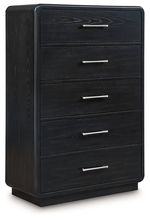 Rowanbeck - Black - Five Drawer Chest - Simple Home Plus
