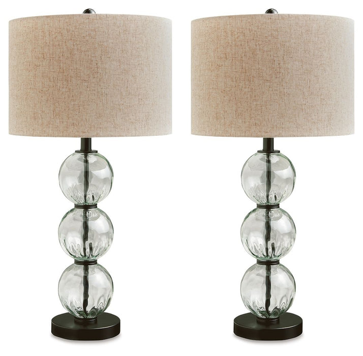 Airbal - Clear / Black - Glass Table Lamp (Set of 2) - Simple Home Plus