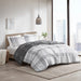 Pike - Plaid Reversible Comforter Set - White / Gray - Simple Home Plus