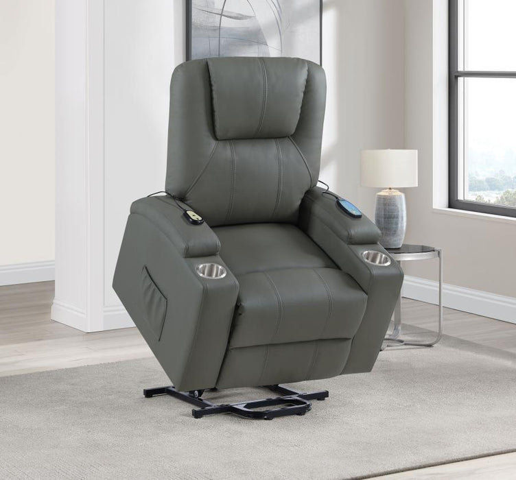 Armstrong - Upholstered Power Lift Massage Recliner - Simple Home Plus