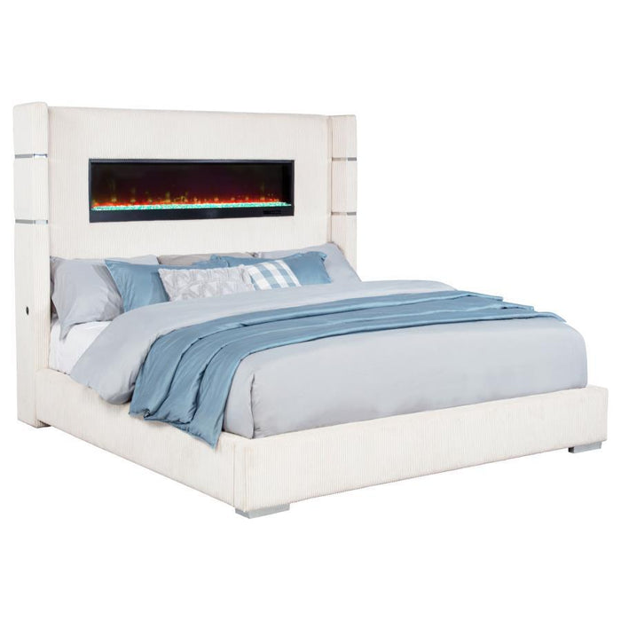 Tisdall - Upholstered Fireplace Bed - Simple Home Plus