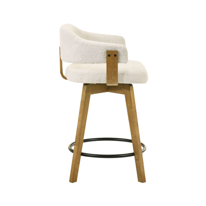 Callah - Contemporary Natural Wood Counter Height Kitchen Bar Stool - Simple Home Plus