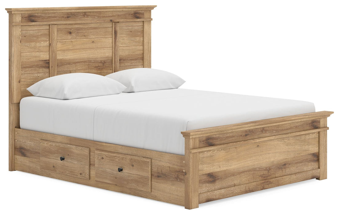 Makidern - Panel Storage Bed With 2 Under Bed Storage Units - Simple Home Plus