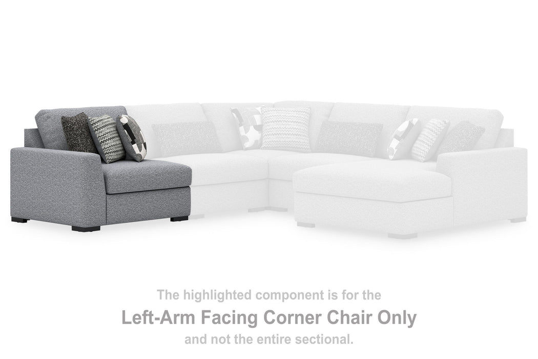 Bealton - LAF Corner Chair - Salt And Pepper - Simple Home Plus