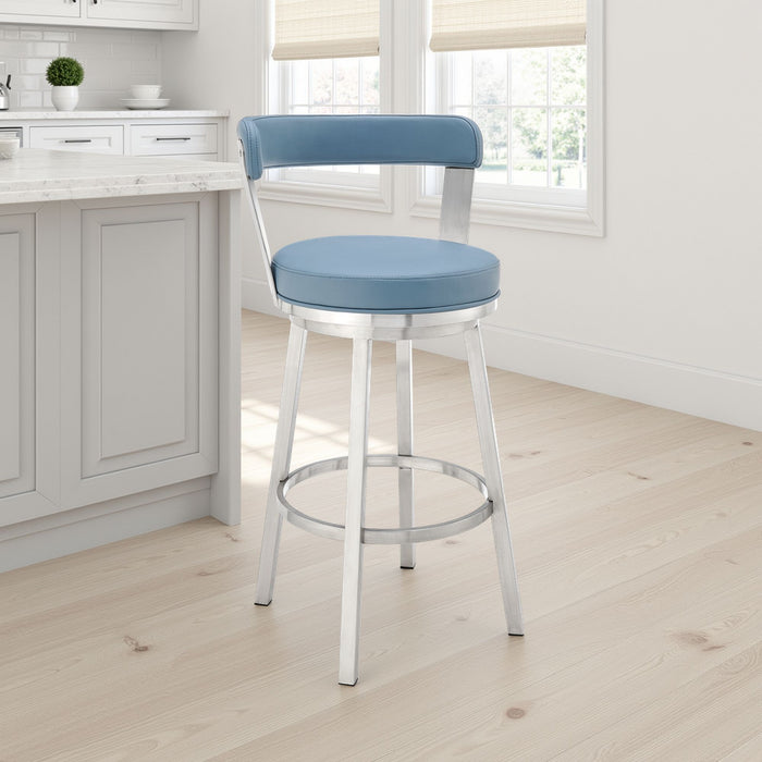 Bryant - Swivel Bar Stool With Silver Frame - Simple Home Plus