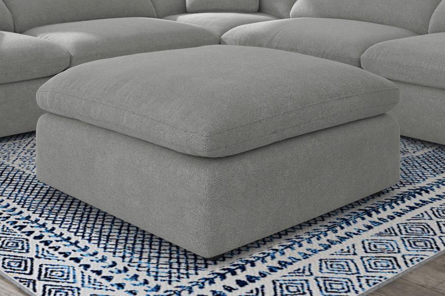 Raleigh - Boucle Upholstered Ottoman - Gray - Simple Home Plus