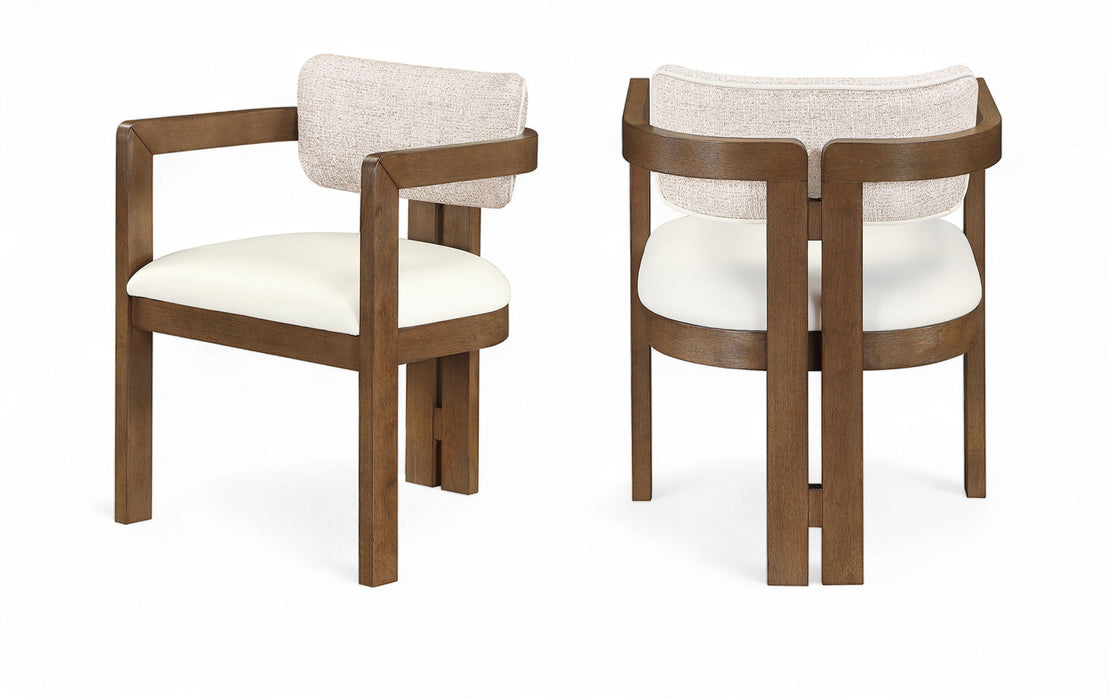 Ravina - Upholstered Dining Chair With Stained Brown Base (Set of 2) - Simple Home Plus