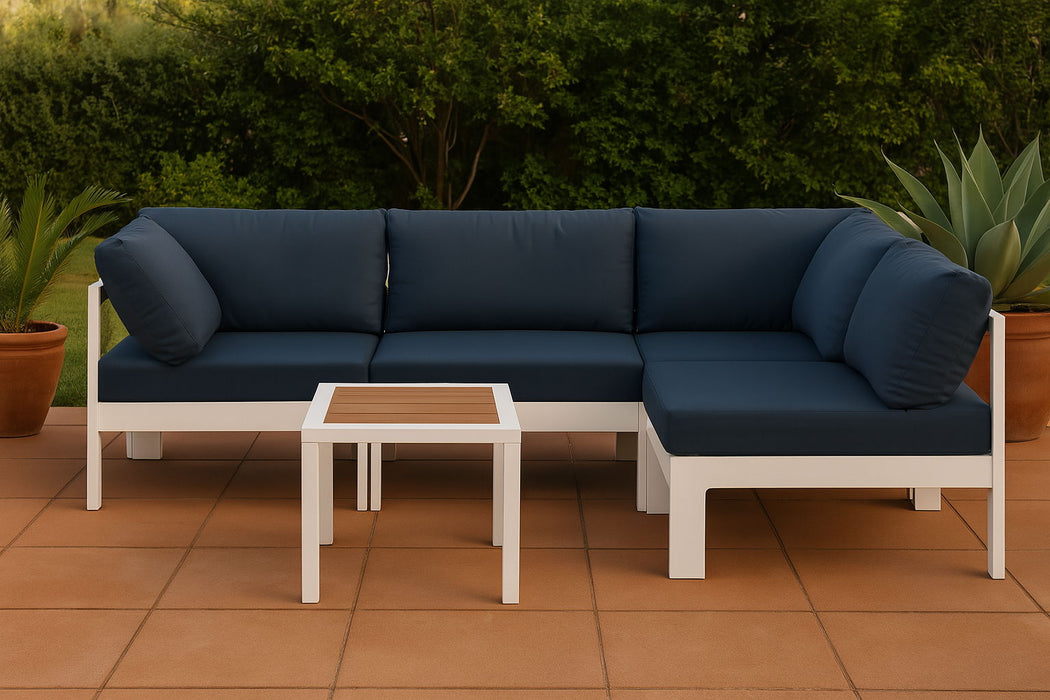Nizuc - Outdoor Patio 4 Piece Modular Sectional With White Frame - Simple Home Plus