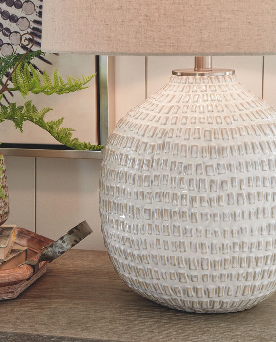 Jamon - Ceramic Table Lamp  - Beige AS-IS