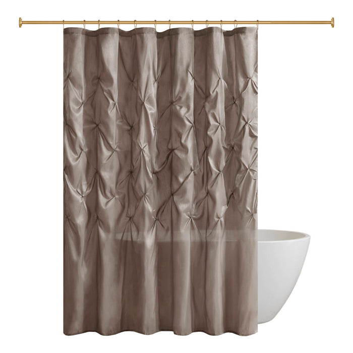 Laurel - Tufted Semi-Sheer Shower Curtain - Taupe - Simple Home Plus